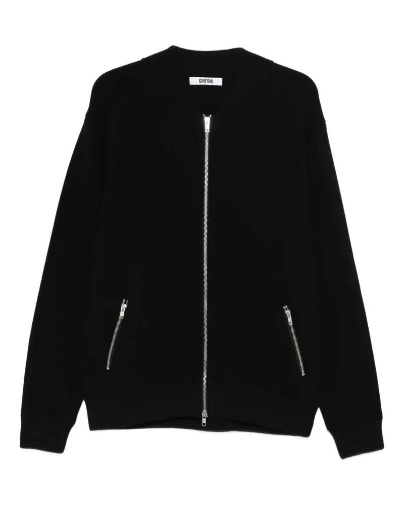 Mauro Grifoni Cardigan mit Reißverschlusstaschen - Schwarz Schwarz