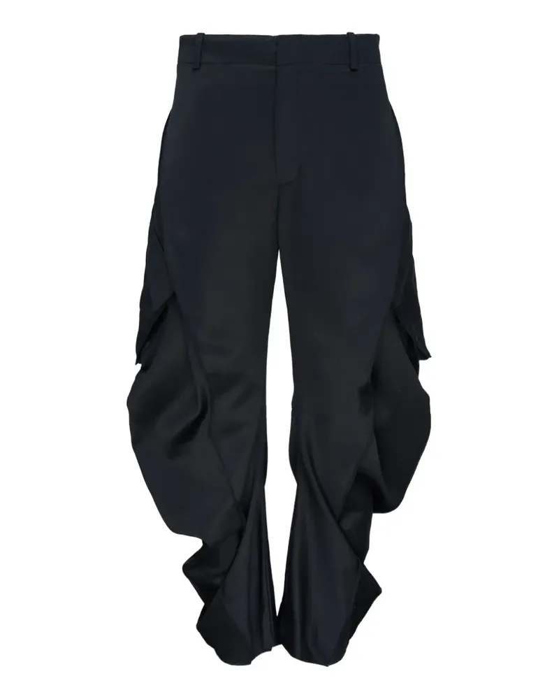 JiyongKim multi-pocket draped cargo pants - Schwarz Schwarz