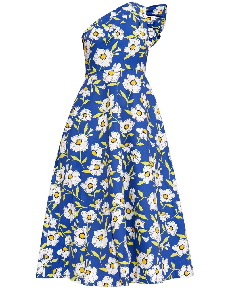 Kate Spade Midikleid mit Blumen-Print Blau