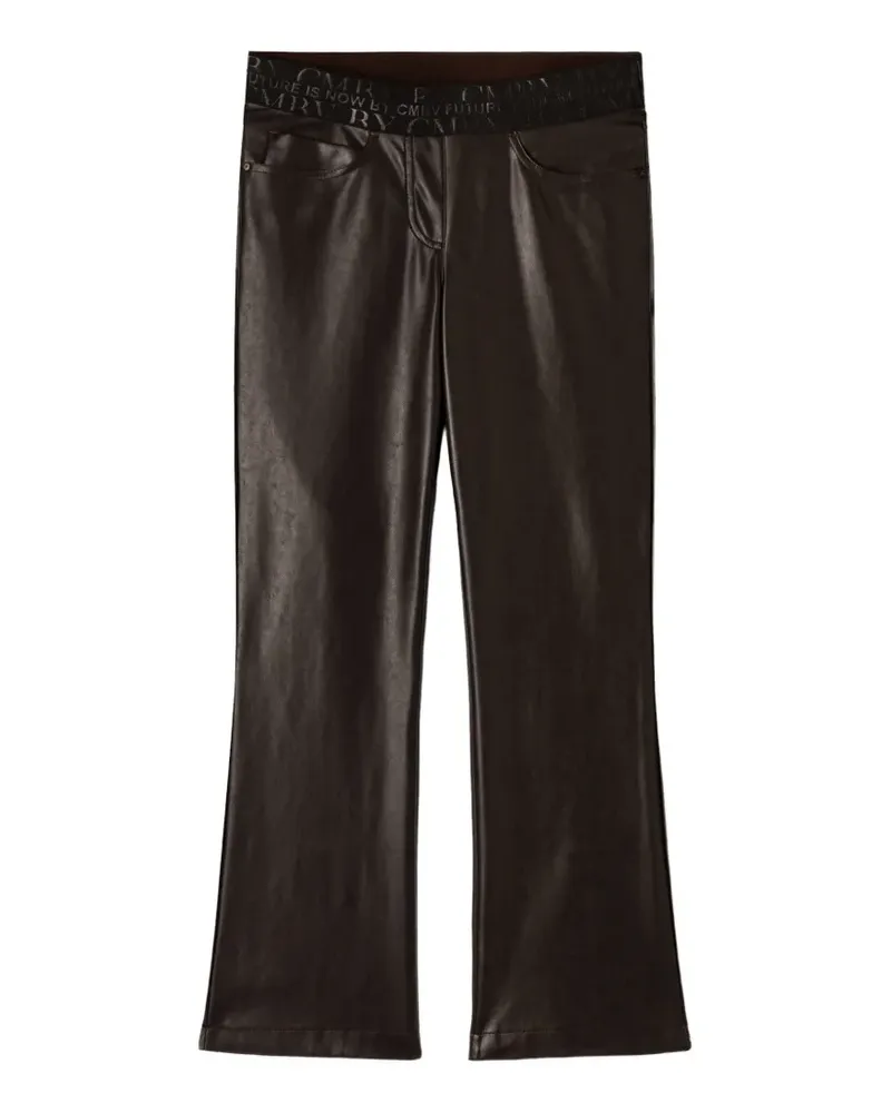Cambio Felice logo-waistband trousers - Braun Braun