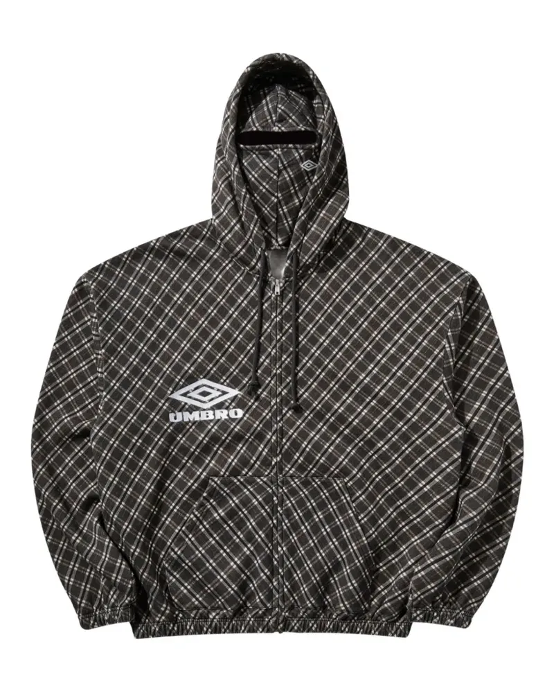 Umbro x Slam Jam plaid-check masked hoodie - Braun Braun
