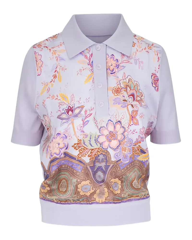 Zimmermann floral-pattern polo top - Violett Violett