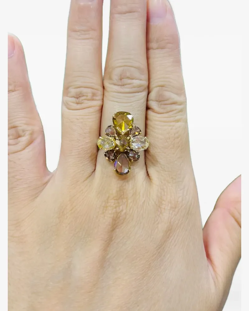 HYT Jewelry 18kt Gelb- und Weißgoldring mit Diamant Gold