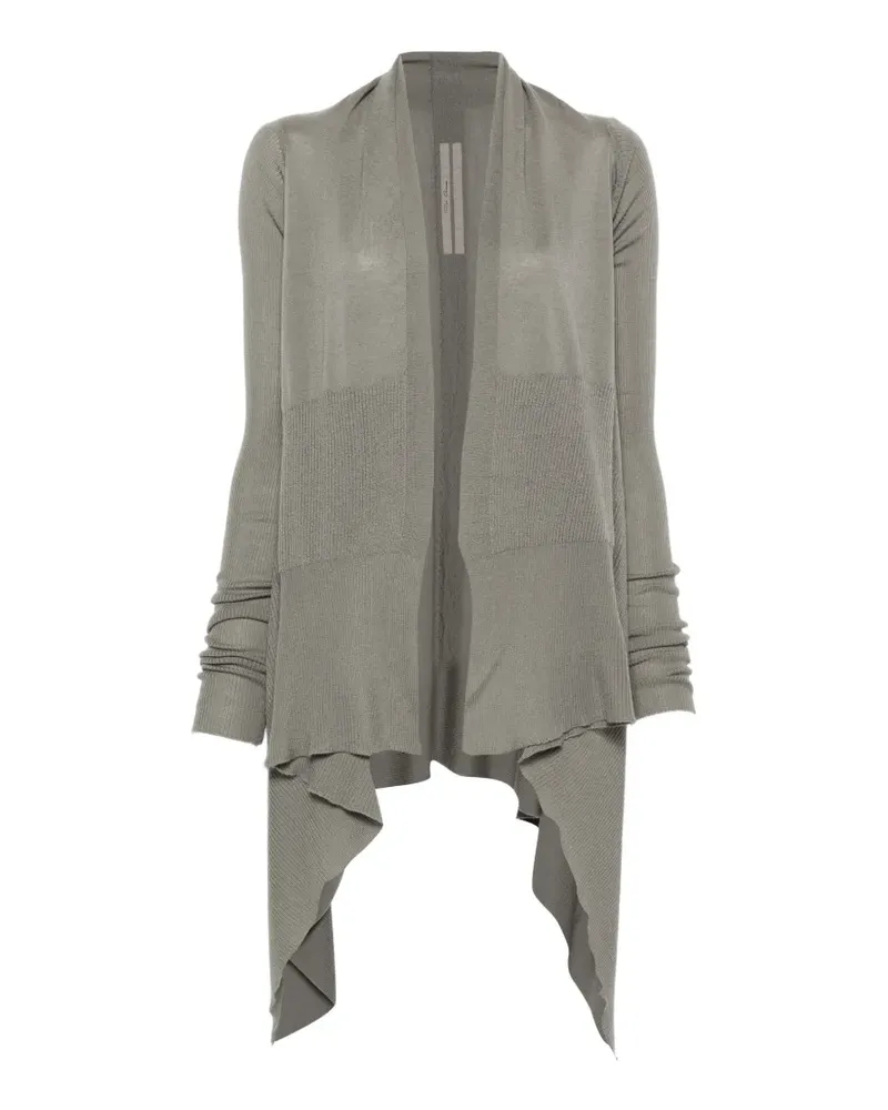 Rick Owens long-sleeve asymmetric cardigan - Grau Grau