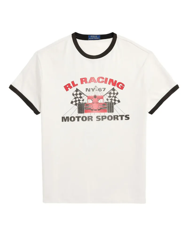 Ralph Lauren T-Shirt mit Racing-Print - Weiß Weiß