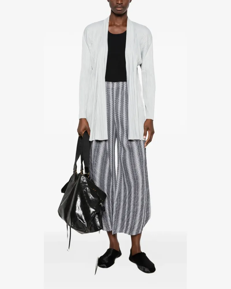 Issey Miyake plissé-effect open-front jacket - Grau Grau