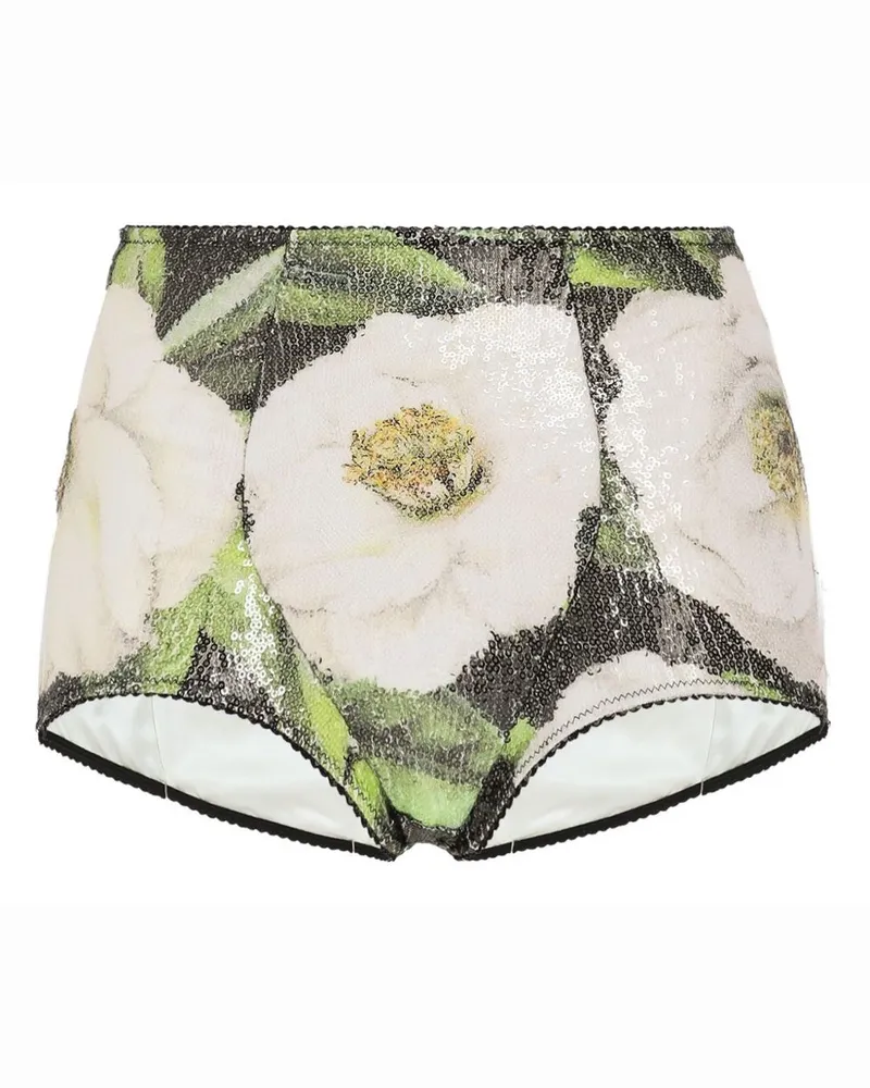 Dolce & Gabbana Slip mit Blumen-Print - Weiß Weiß