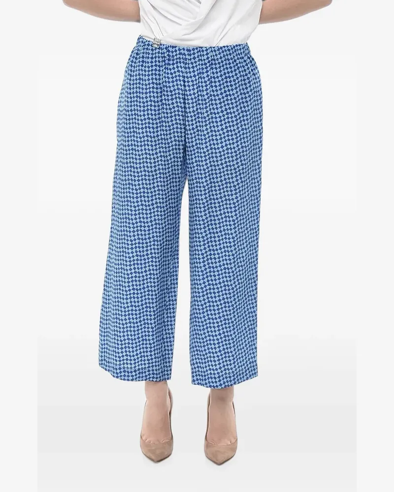 Marni Karierte Seidenhose - Blau Blau