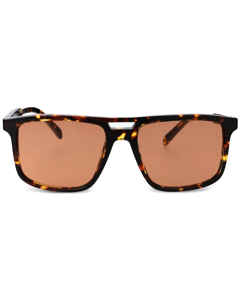 Prada Eckige Sonnenbrille in Schildpattoptik - Braun Braun