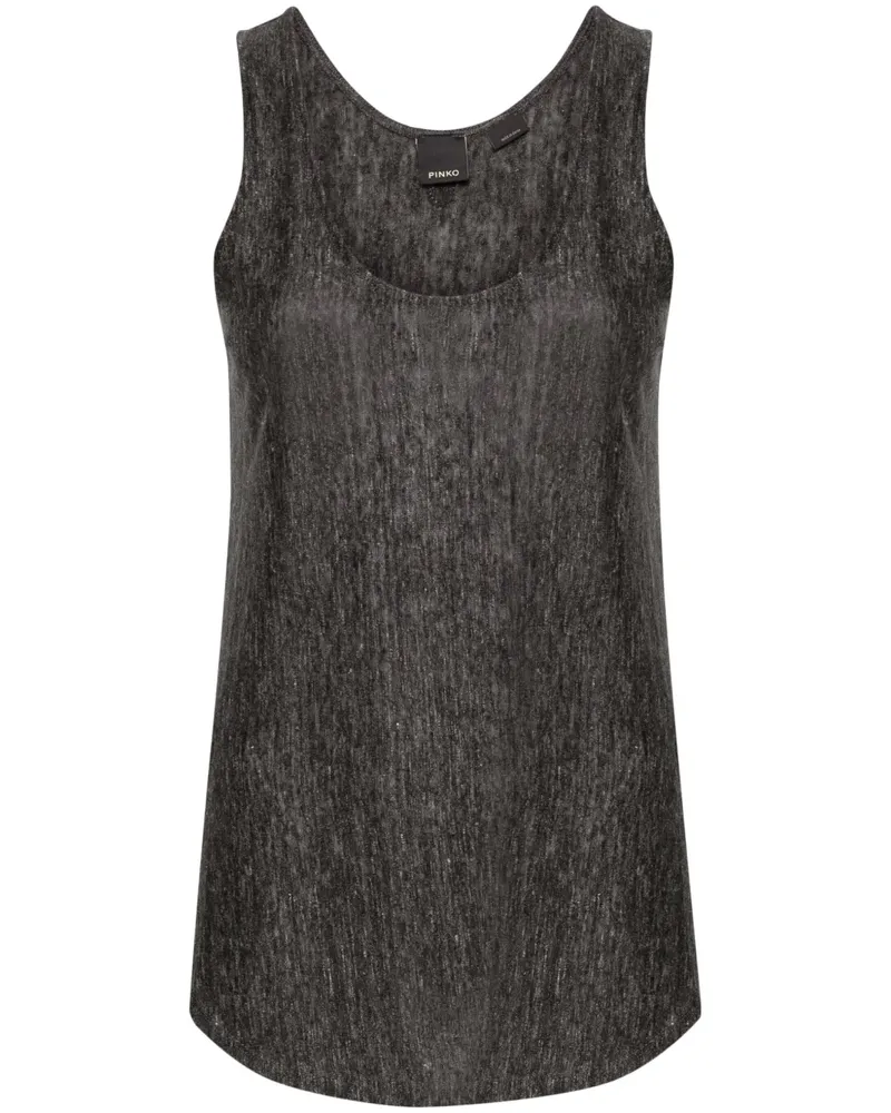 Pinko Cars Tanktop aus Leinen - Schwarz Schwarz