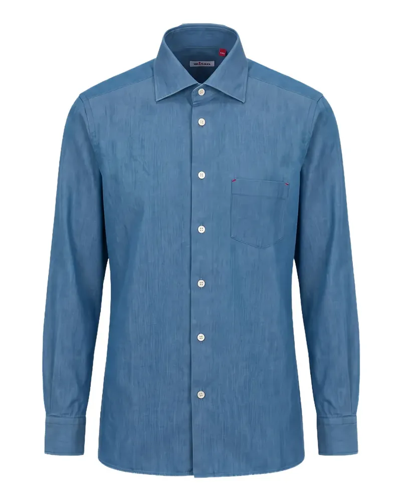 Kiton chest-pocket long-sleeve shirt - Blau Blau