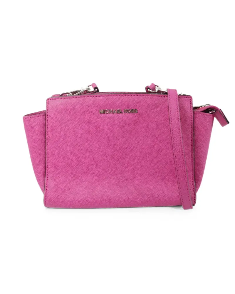 Michael Kors logo-plaque leather shoulder bag - Rosa Rosa