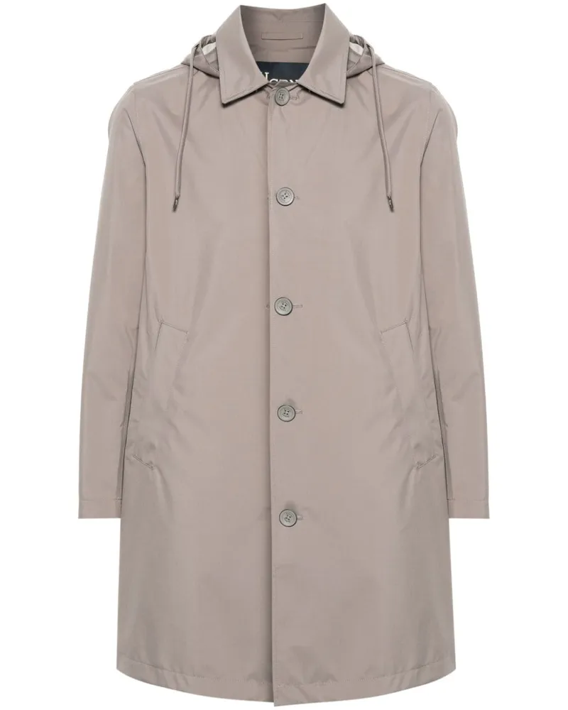 Herno Einreihiger Kapuzenmantel - Grau Grau