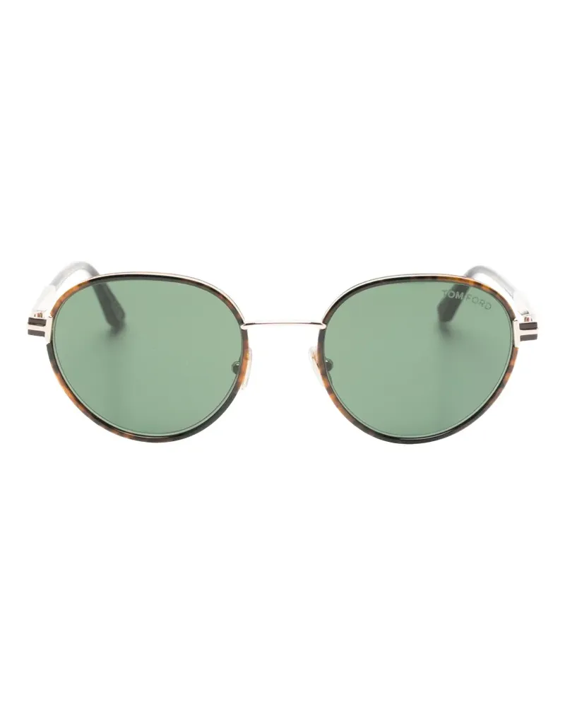 Tom Ford Runde Jet-02 Sonnenbrille in Schildpattoptik - Braun Braun