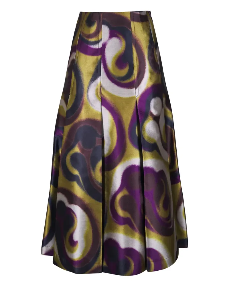 ODEEH Midirock mit Falten - Gelb Gelb