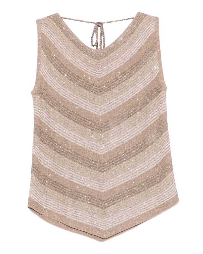 D.EXTERIOR sleeveless striped top - Nude Nude