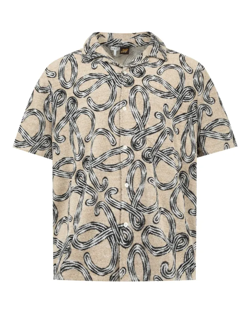 Loewe Anagram-pattern short-sleeve shirt - Nude Nude