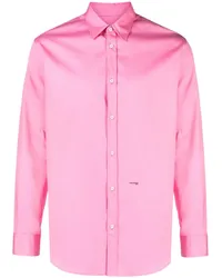 Dsquared2 Popeline-Hemd mit Logo-Print Rosa