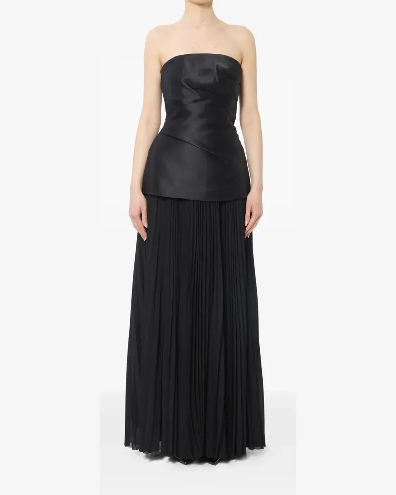 Solace London Claudette pleated maxi dress - Schwarz Schwarz