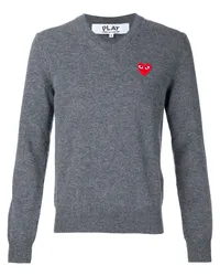 Comme des Garçons Sweatshirt mit Herzapplikation Grau