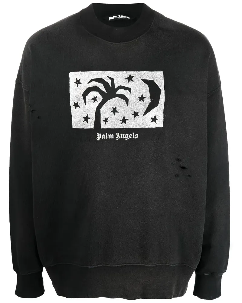 Palm Angels Sweatshirt mit Logo-Print - Schwarz Schwarz