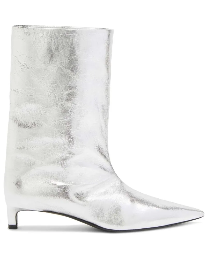 Jil Sander Stiefeletten im Metallic-Look Silber