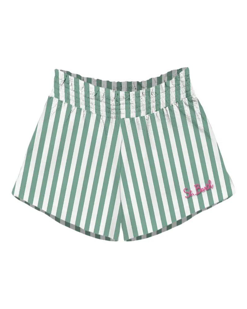 MC2 Saint Barth Gestreifte Shorts mit elastischem Bund - Grün Grün