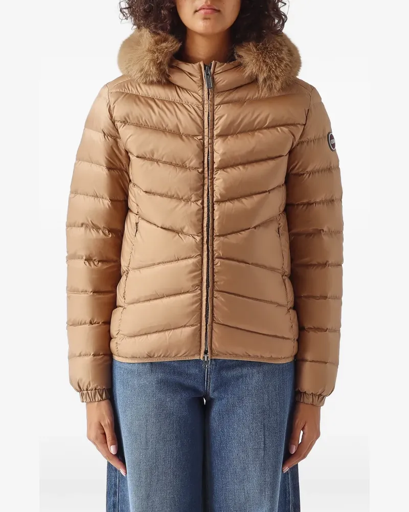 Colmar fur-trim quilted jacket - Braun Braun