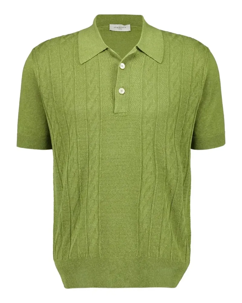 Piacenza Cashmere cable-knit polo shirt - Grün Grün