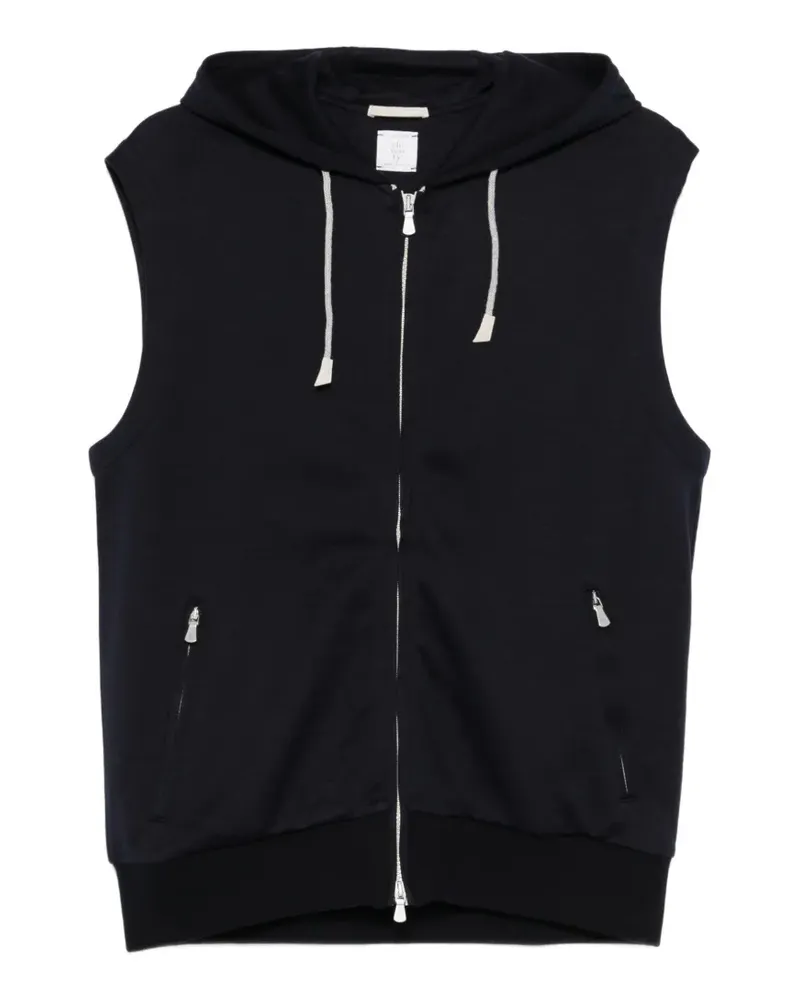 Eleventy hooded zip-up gilet - Blau Blau