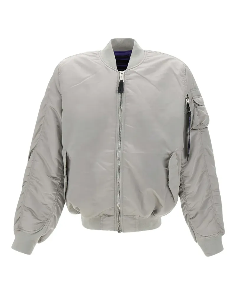Alpha Industries Bomberjacke mit Reißverschluss - Grau Grau
