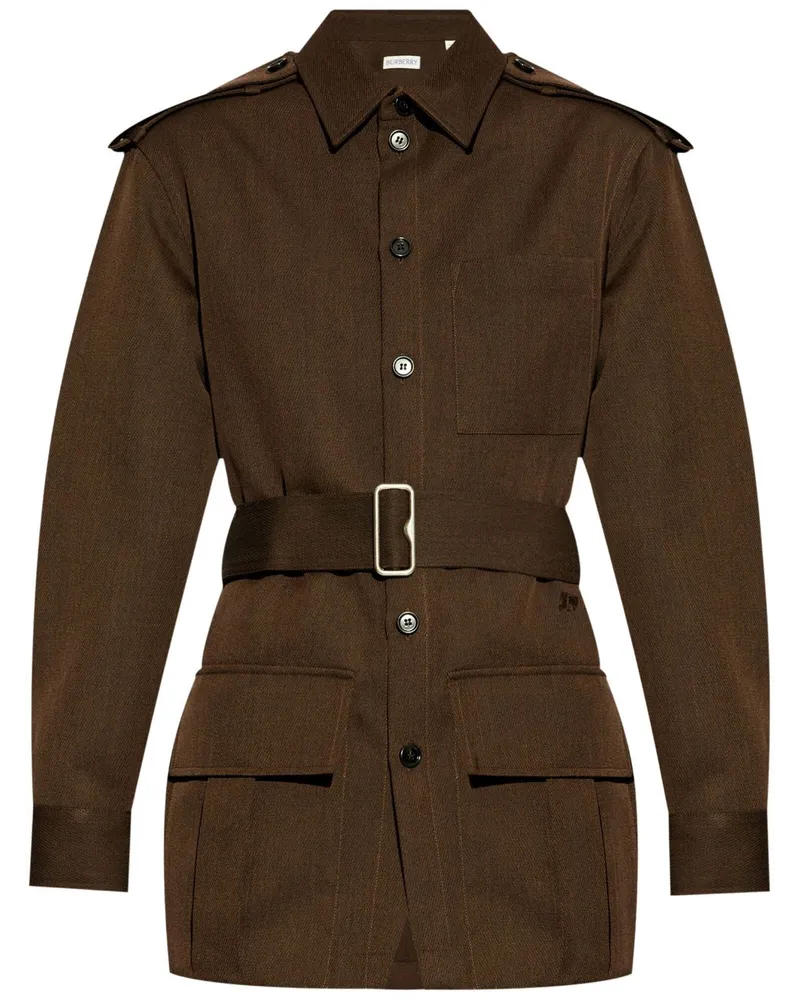 Burberry Hemdjacke mit Gürtel - Braun Braun