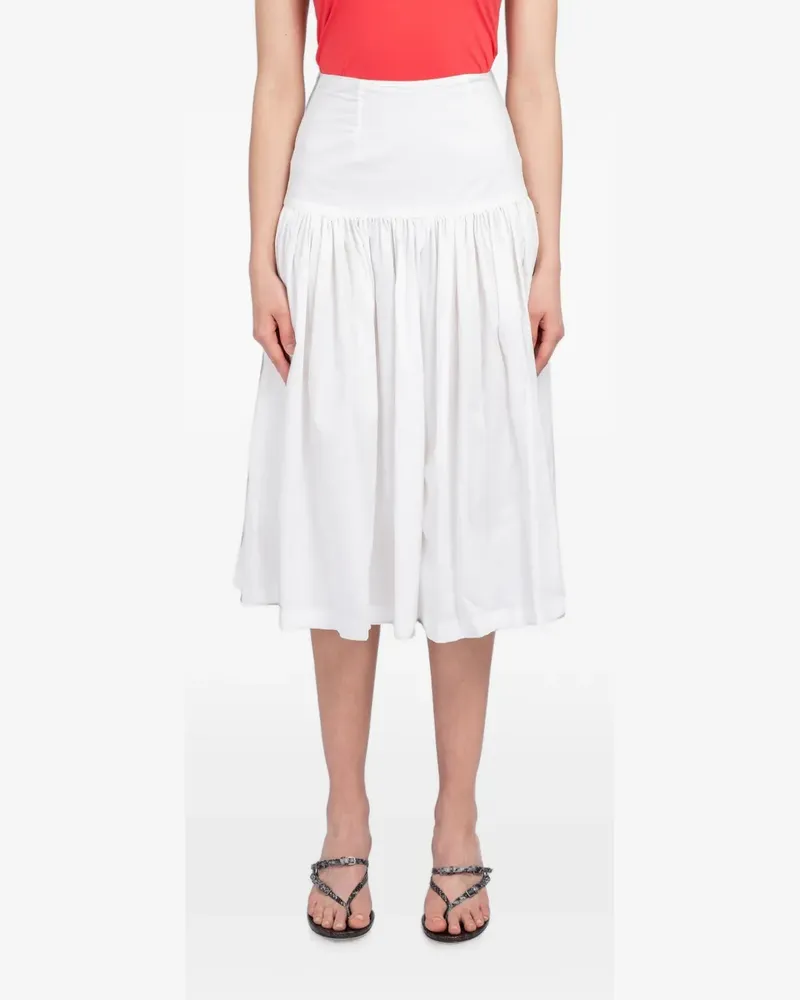 AMOMENTO shirred culotte trousers - Weiß Weiß
