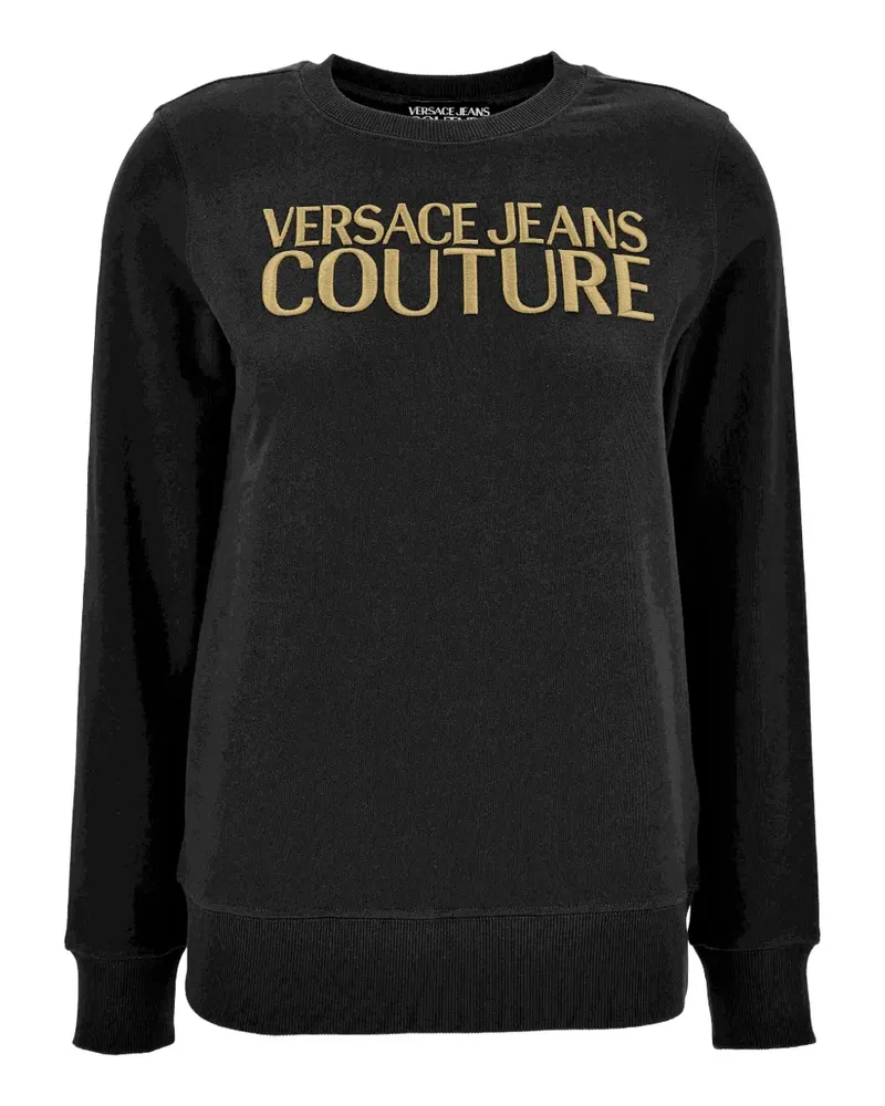 Versace Jeans Sweatshirt mit Logo-Stickerei - Schwarz Schwarz