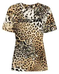 Roberto Cavalli T-Shirt mit Leoparden-Print Braun