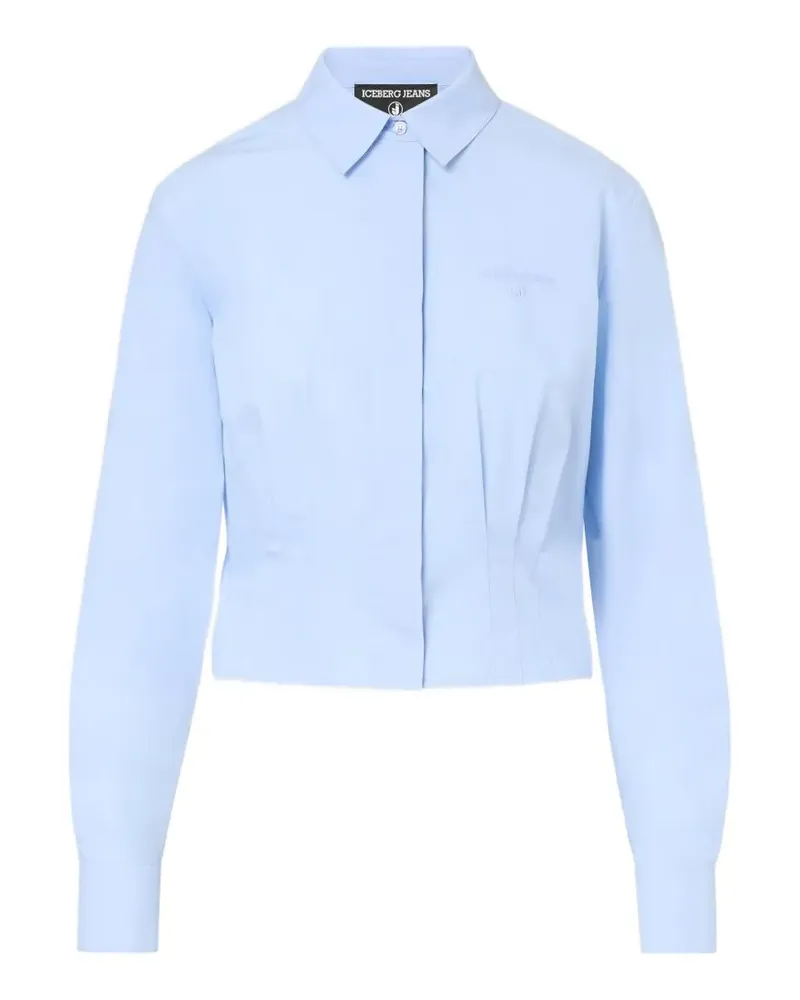 Iceberg pleated cropped shirt - Blau Blau
