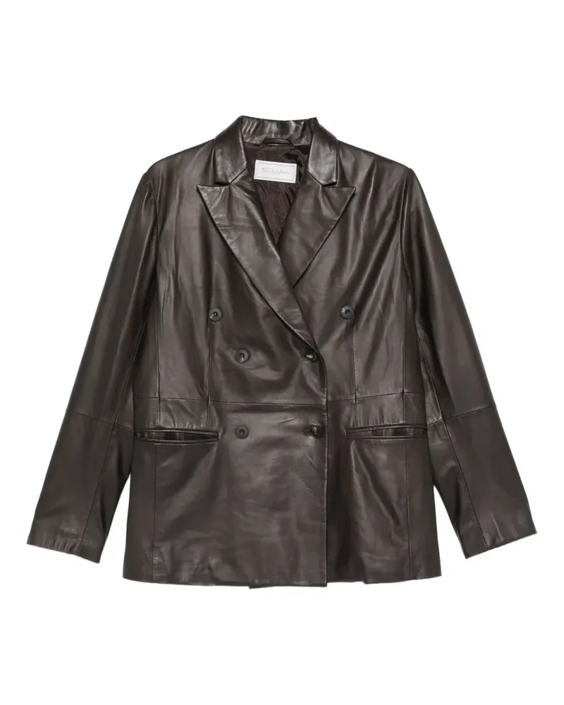 Antonelli Firenze double-breasted leather blazer - Braun Braun
