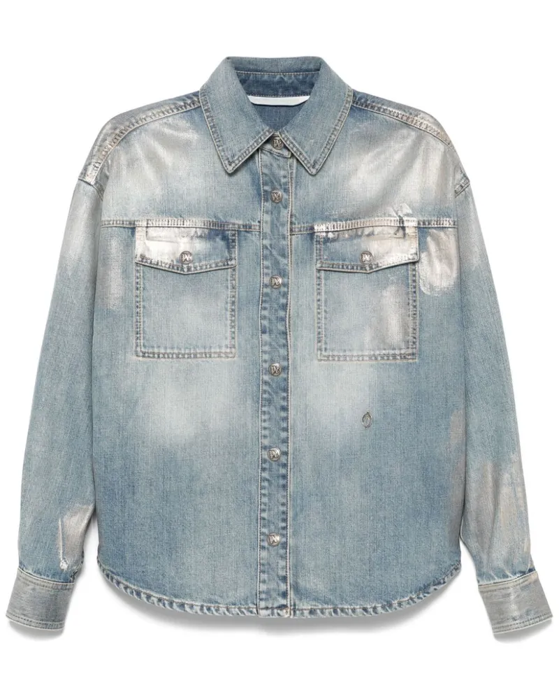 Palm Angels Beschichtetes Jeanshemd - Blau Blau