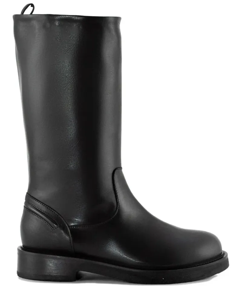 Julie Dee Kniehohe Stiefel mit Lasche - Schwarz Schwarz