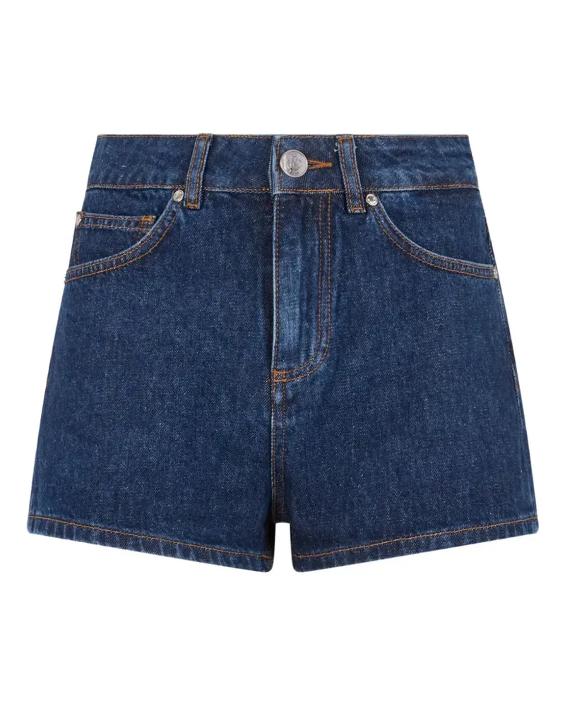 Roberto Cavalli logo-print mini shorts - Blau Blau