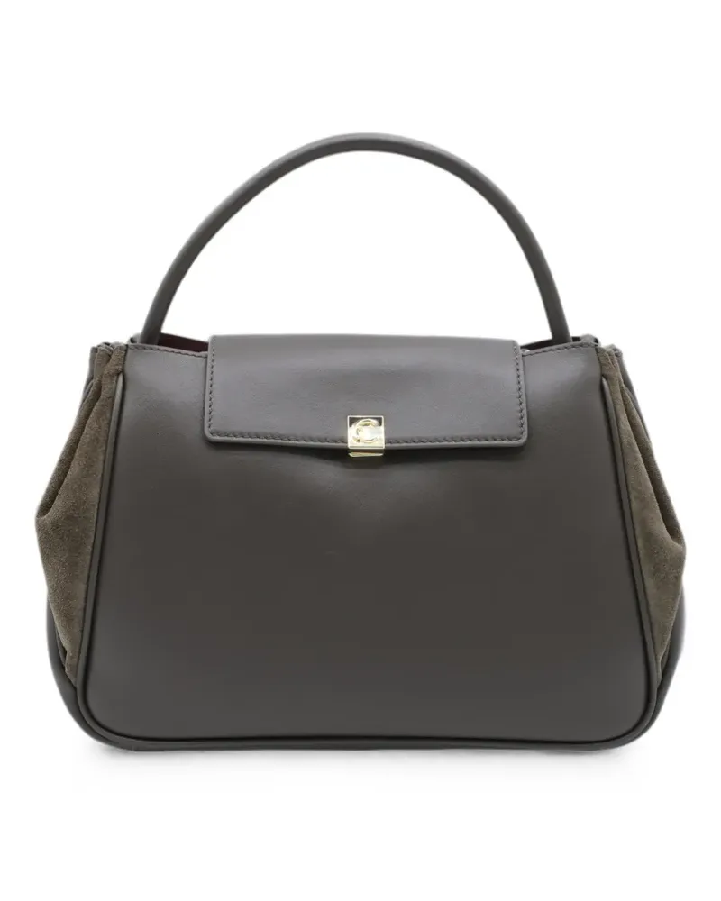 Coccinelle suede-panelled leather shoulder bag - Braun Braun
