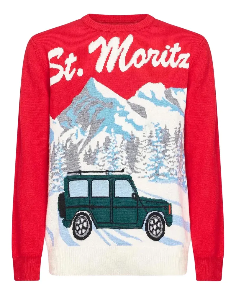 MC2 Saint Barth Pullover mit Jacquardstickerei - Rot Rot