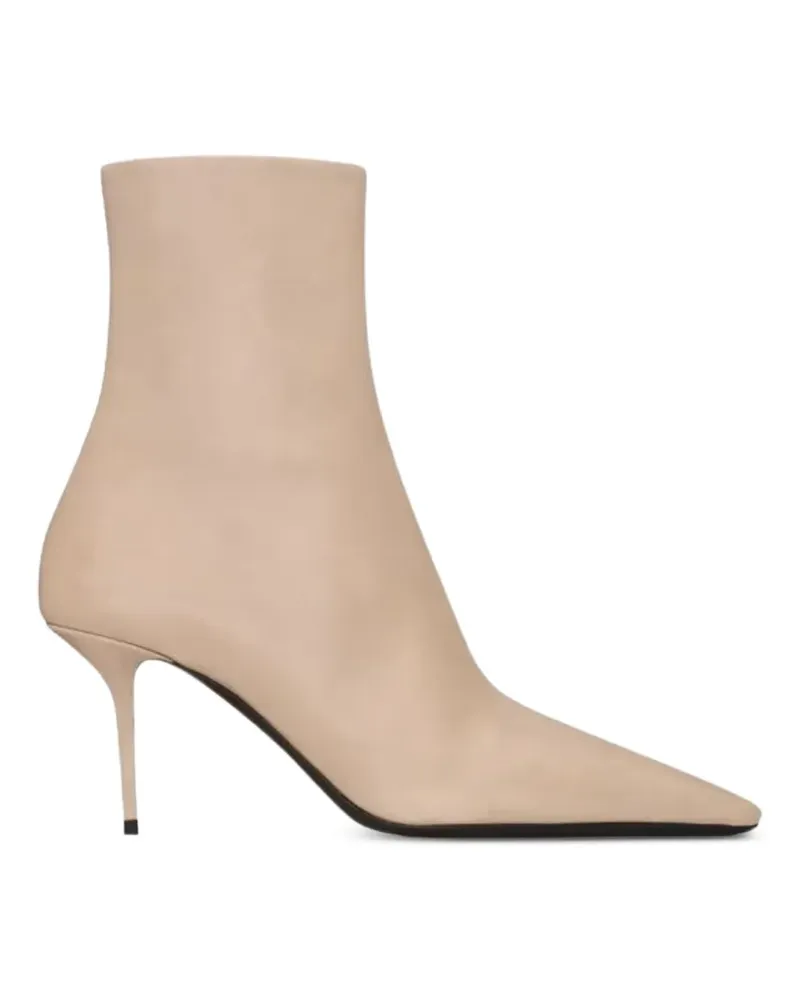Saint Laurent Ashley booties in smooth leather - Nude Nude