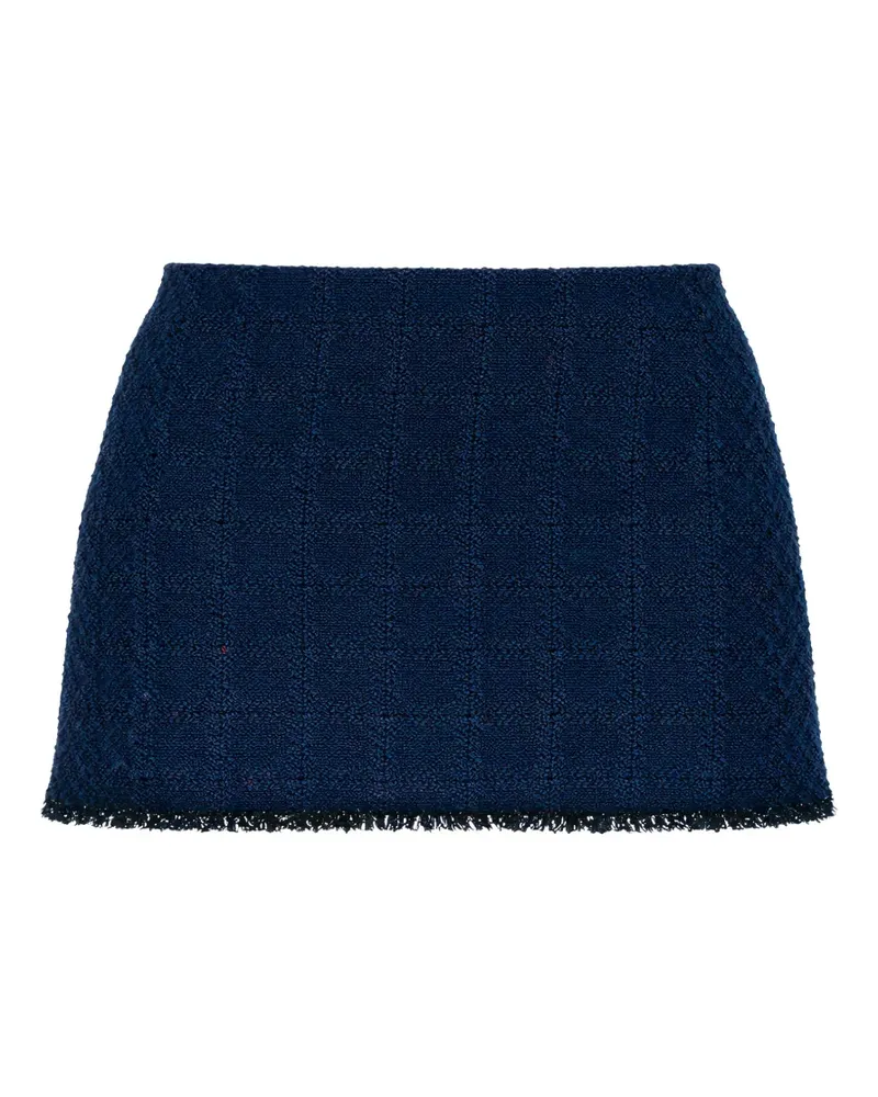 Givenchy Ausgefranster Tweed-Minirock - Blau Blau