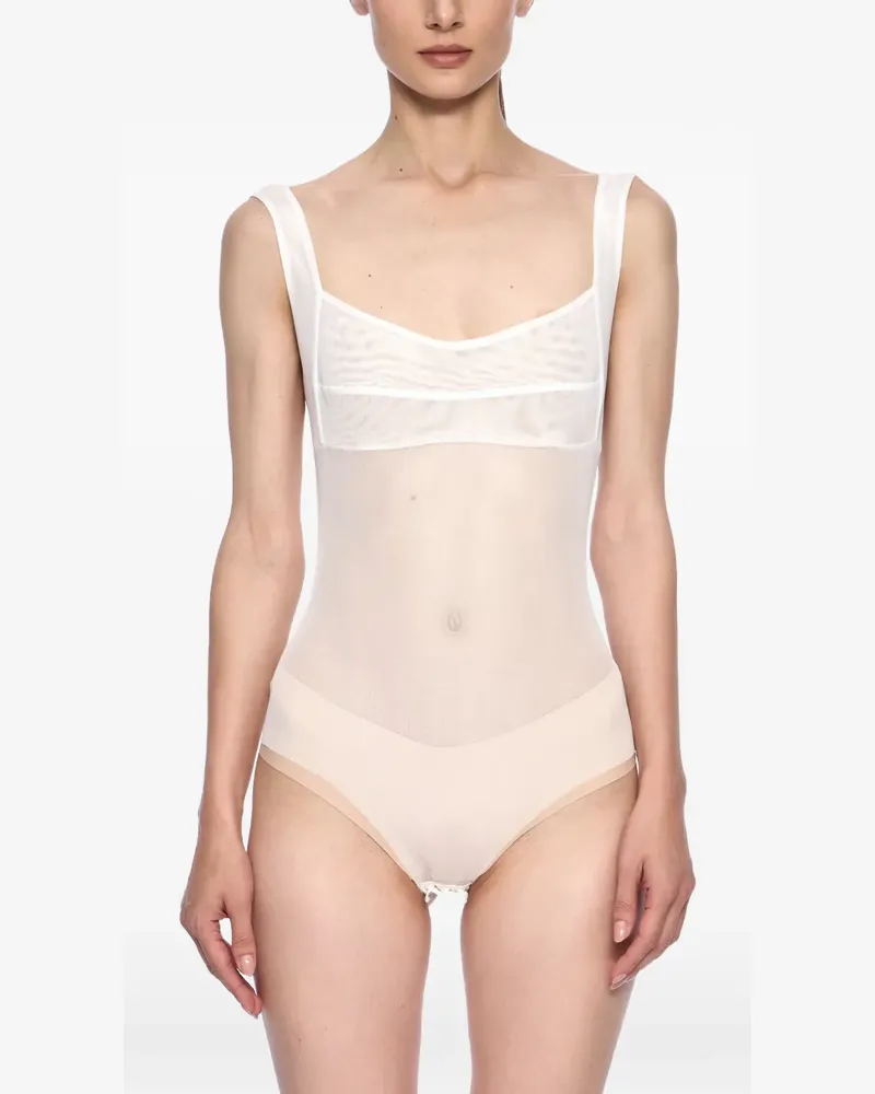 ATU Body Couture sleeveless semi-sheer bodysuit - Weiß Weiß