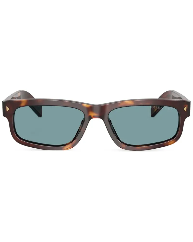 Prada Sonnenbrille mit Metall-Schild - Braun Braun