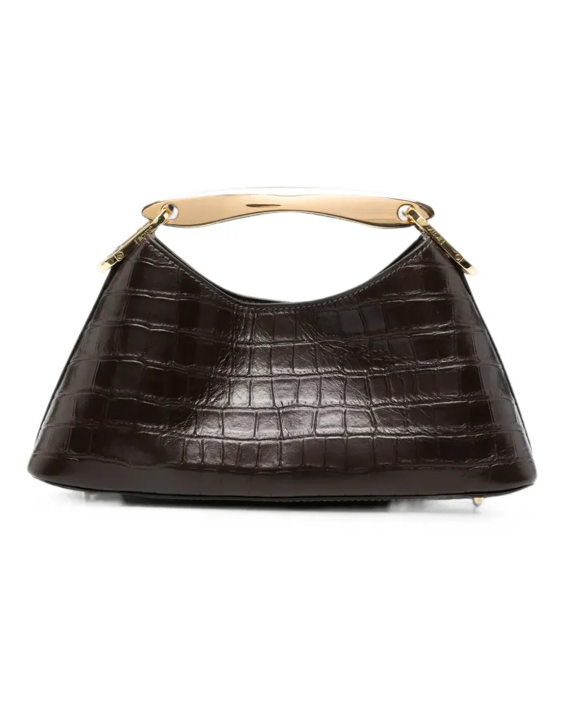 Elleme mini Boomerang croc-effect leather tote bag - Braun Braun