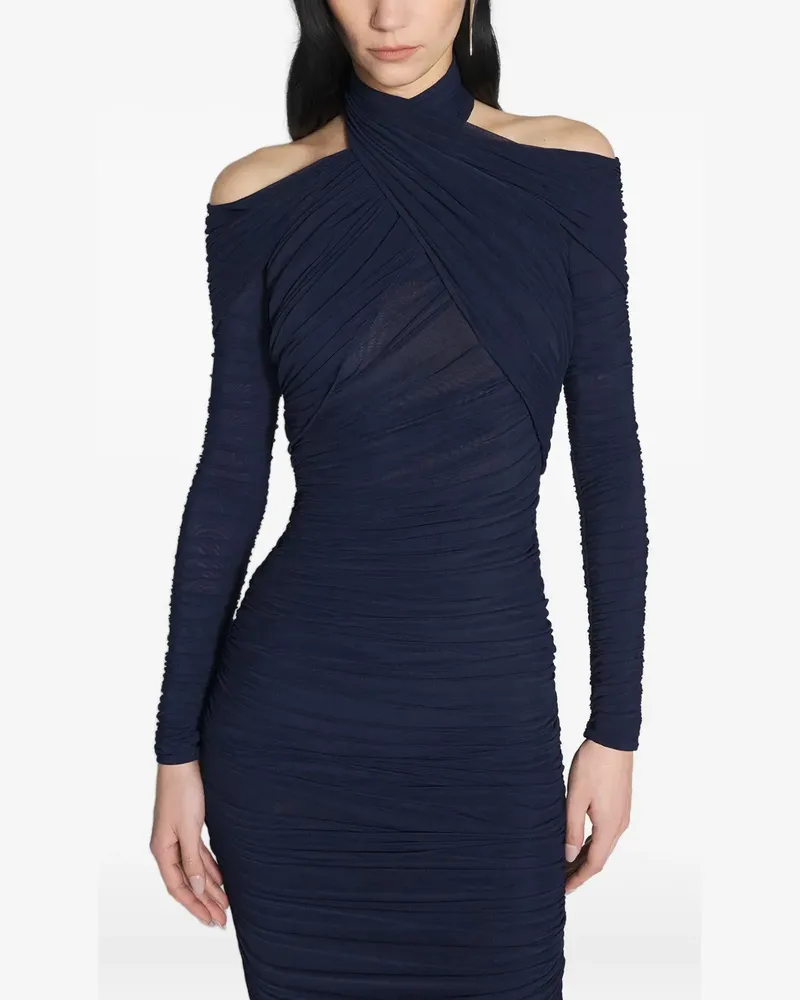 Thierry Mugler Drapiertes Midikleid - Blau Blau