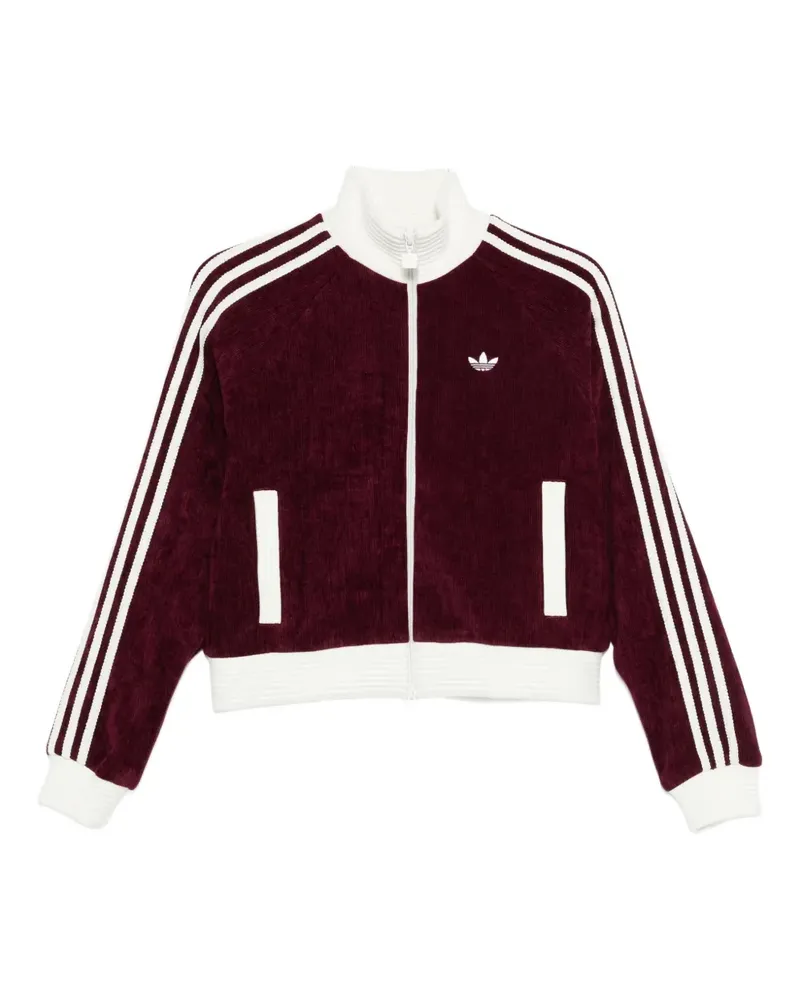 adidas velour zipped sweatshirt - Rot Rot