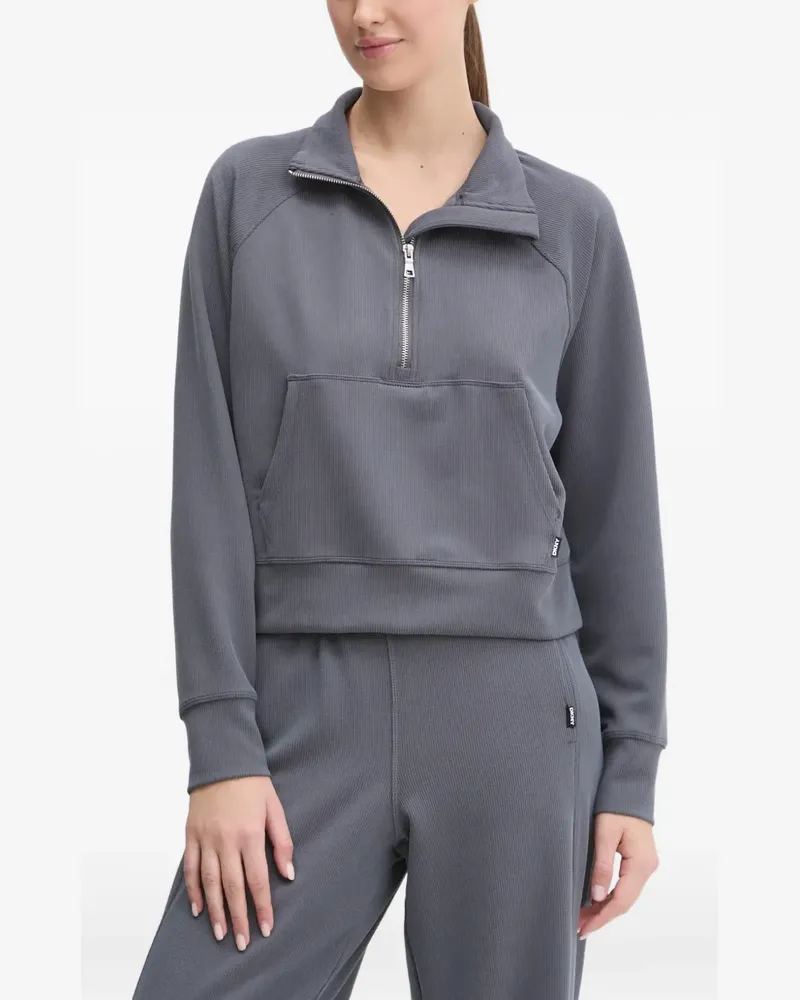 DKNY ribbed half-zip sweatshirt - Grau Grau